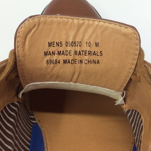 David Stone Oxford Shoes Men's Sz 10 Brown Lace Up Business Casual Vegan Leather - Picture 3 of 11